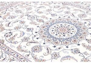 Tappeto Nain Kashmar Medaglione Floreale Avorio Blu 200x303 Cm