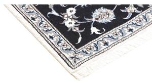 Tappeto Nain Kashmar Medaglione Floreale Blu Notte Bianco 85x143 Cm
