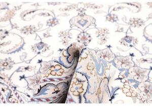 Tappeto Nain Kashmar Medaglione Floreale Avorio Blu 200x303 Cm