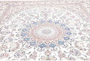 Tappeto Nain Kashmar Medaglione Floreale Avorio Blu 297x400 Cm