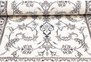 Tappeto Nain Kashmar Medaglione Floreale Avorio Blu 86x135 Cm