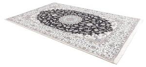 Tappeto Nain Kashmar Medaglione Floreale Blu Scuro Avorio 198x303 Cm