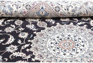 Tappeto Nain Kashmar Medaglione Floreale Blu Scuro Avorio 198x303 Cm