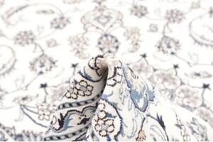 Tappeto Nain Kashmar Medaglione Floreale Avorio Blu 195x293 Cm