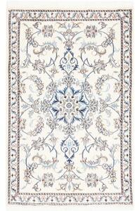 Tappeto Nain Kashmar Medaglione Floreale Avorio Blu 86x138 Cm