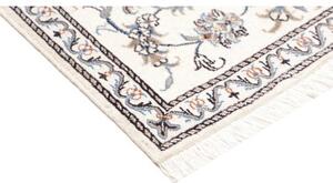 Tappeto Nain Kashmar Medaglione Floreale Avorio Blu 86x138 Cm