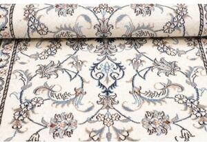 Tappeto Nain Kashmar Medaglione Floreale Avorio Blu 86x138 Cm