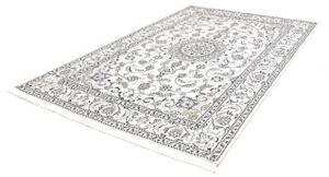 Tappeto Nain Kashmar Medaglione Floreale Avorio Blu 195x293 Cm