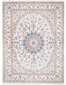 Tappeto Nain Kashmar Medaglione Floreale Avorio Blu 297x400 Cm