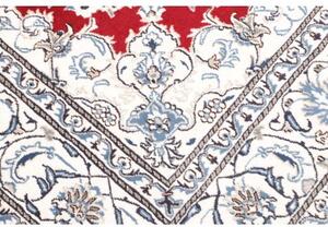 Tappeto Nain Kashmar Medaglione Floreale Rosso Bianco Avorio 198x293 Cm