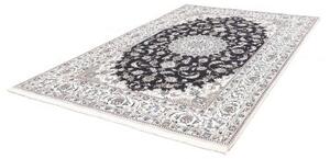 Tappeto Nain Kashmar Medaglione Floreale Blu Scuro Avorio 198x303 Cm