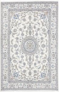Tappeto Nain Kashmar Medaglione Floreale Avorio Blu 195x293 Cm