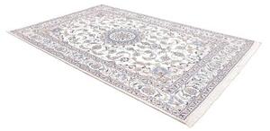 Tappeto Nain Kashmar Medaglione Floreale Avorio Blu 200x303 Cm