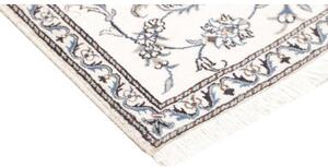 Tappeto Nain Kashmar Medaglione Floreale Avorio Blu 86x135 Cm