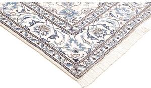Tappeto Nain Kashmar Medaglione Floreale Rosso Bianco Avorio 198x293 Cm