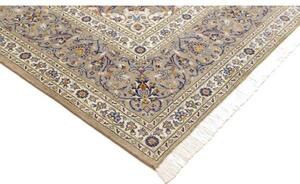 Tappeto Kashan Medaglione Floreale Avorio Blu 252x367 Cm