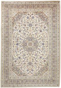 Tappeto Kashan Medaglione Floreale Avorio Blu 252x367 Cm