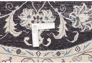 Tappeto Nain Kashmar Medaglione Floreale Blu Scuro Bianco Rotondo 140x145 Cm