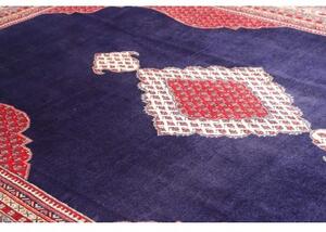 Tappeto Sarough Geometrico Blu Scuro Rosso 262x395 Cm