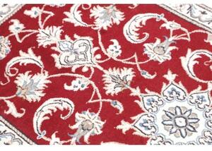 Tappeto Nain Kashmar Medaglione Floreale Rosso Bianco 70x138 Cm