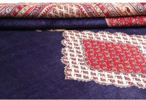 Tappeto Sarough Geometrico Blu Scuro Rosso 262x395 Cm