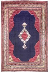 Tappeto Sarough Geometrico Blu Scuro Rosso 262x395 Cm