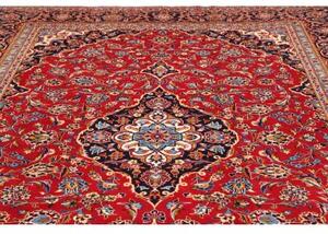 Tappeto Ardakan Medaglione Floreale Rosso Blu Scuro 257x370 Cm