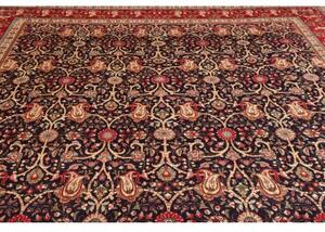 Tappeto Tabriz Floreale Blu Scuro Rosso 300x387 Cm