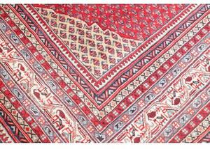 Tappeto Sarough Geometrico Blu Scuro Rosso 262x395 Cm