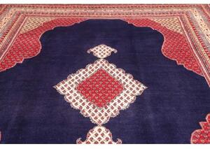 Tappeto Sarough Geometrico Blu Scuro Rosso 262x395 Cm