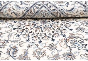 Tappeto Nain Kashmar Medaglione Floreale Avorio Blu Quadrato 194x200 Cm