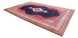 Tappeto Sarough Geometrico Blu Scuro Rosso 262x395 Cm