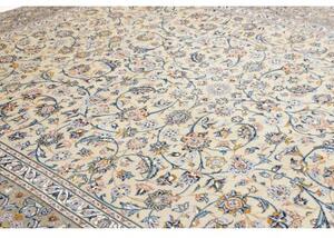 Tappeto Kashan Floreale Avorio Blu 293x388 Cm
