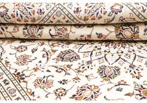 Tappeto Kashan Medaglione Floreale Avorio Blu 194x296 Cm