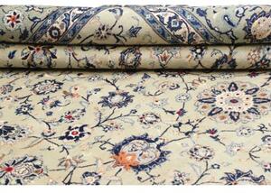 Tappeto Kashan Floreale Verde Chiaro Blu 305x410 Cm