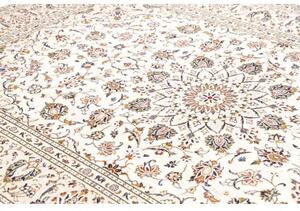 Tappeto Kashan Medaglione Floreale Avorio Blu 194x296 Cm