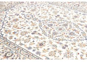 Tappeto Kashan Medaglione Floreale Avorio Blu Cobalto 200x300 Cm