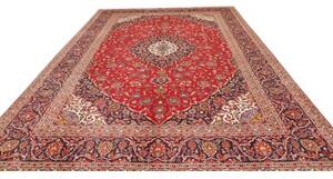 Tappeto Ardakan Medaglione Floreale Rosso Blu Scuro 300x402 Cm