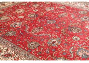 Tappeto Tabriz Floreale Rosso Avorio 300x385 Cm
