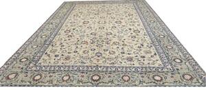 Tappeto Kashan Floreale Verde Chiaro Blu 305x410 Cm