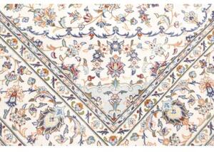 Tappeto Kashan Medaglione Floreale Avorio Blu Cobalto 200x300 Cm