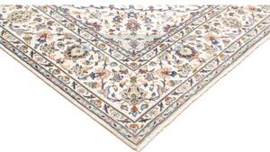 Tappeto Kashan Medaglione Floreale Avorio Blu Cobalto 200x300 Cm