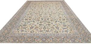 Tappeto Kashan Floreale Avorio Blu 293x388 Cm