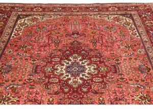 Tappeto Tabriz Stilizzato Rosso Corallo Rosso Scuro 206x296 Cm