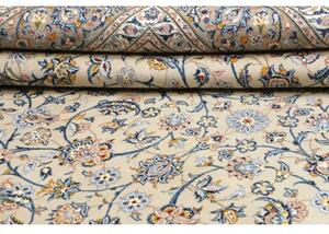Tappeto Kashan Floreale Avorio Blu 293x388 Cm