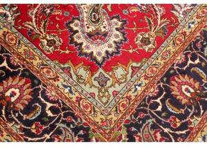 Tappeto Tabriz Medaglione Floreale Rosso Blu Scuro 248x360 Cm