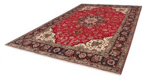 Tappeto Tabriz Medaglione Floreale Rosso Blu Scuro 250x362 Cm