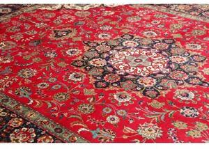 Tappeto Tabriz Medaglione Floreale Rosso Blu Scuro 250x362 Cm