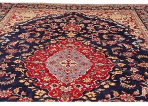 Tappeto Nadjafabad Medaglione Floreale Blu Scuro Avorio 280x406 Cm