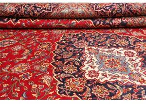 Tappeto Ardakan Medaglione Floreale Rosso Blu Scuro 298x413 Cm